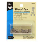 Dritz Hooks Eyes & Loops Nickel Size 2